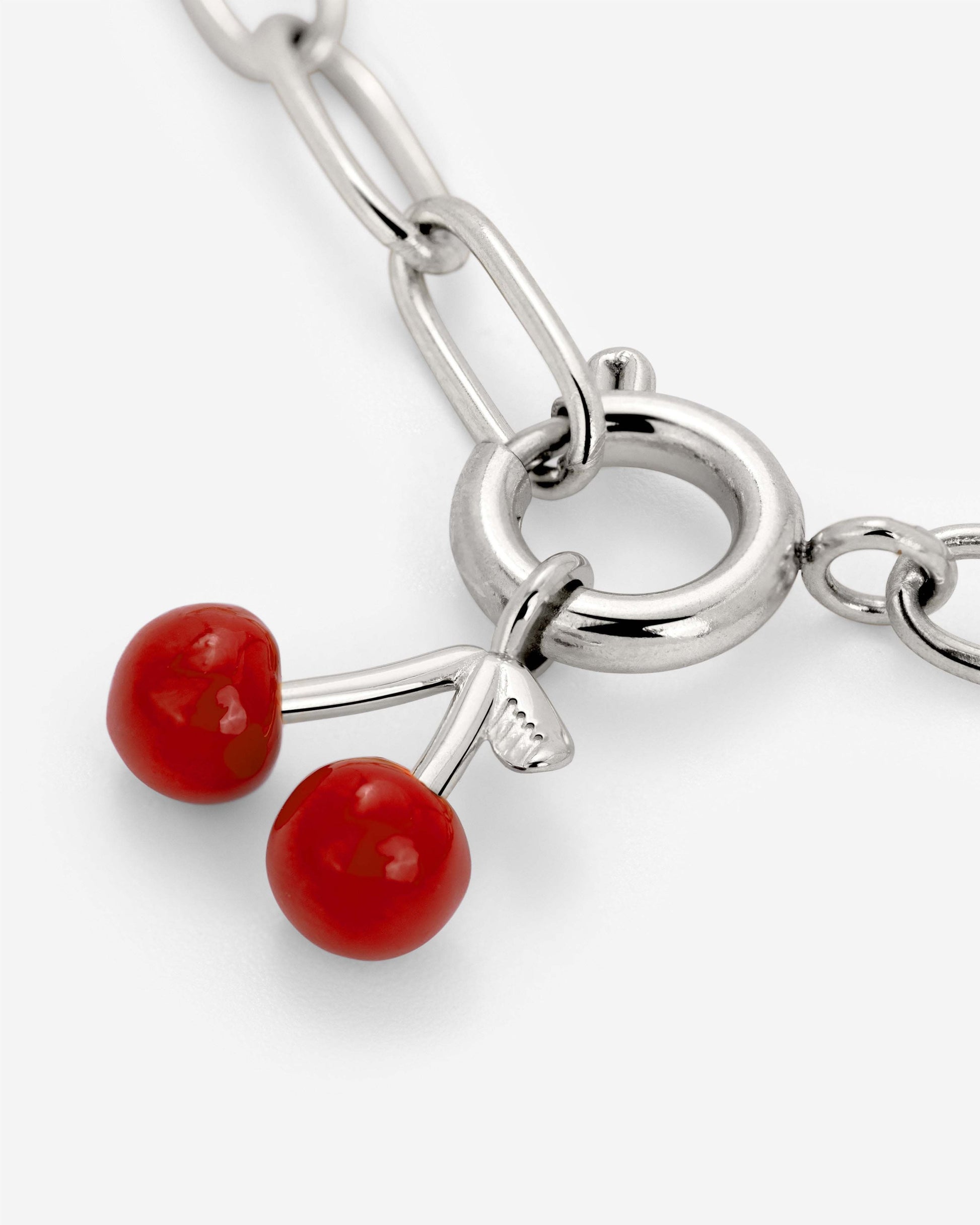 Very Cherry Oval Links Collana Set Argento