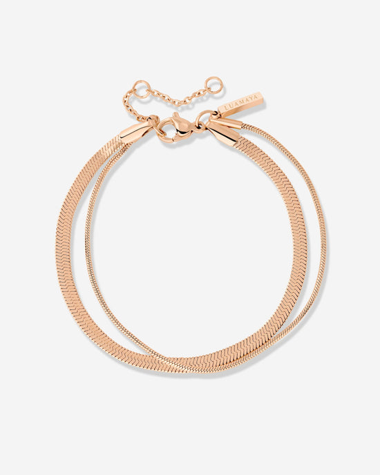 Snake Chain Double Bracelet Oro Rosa