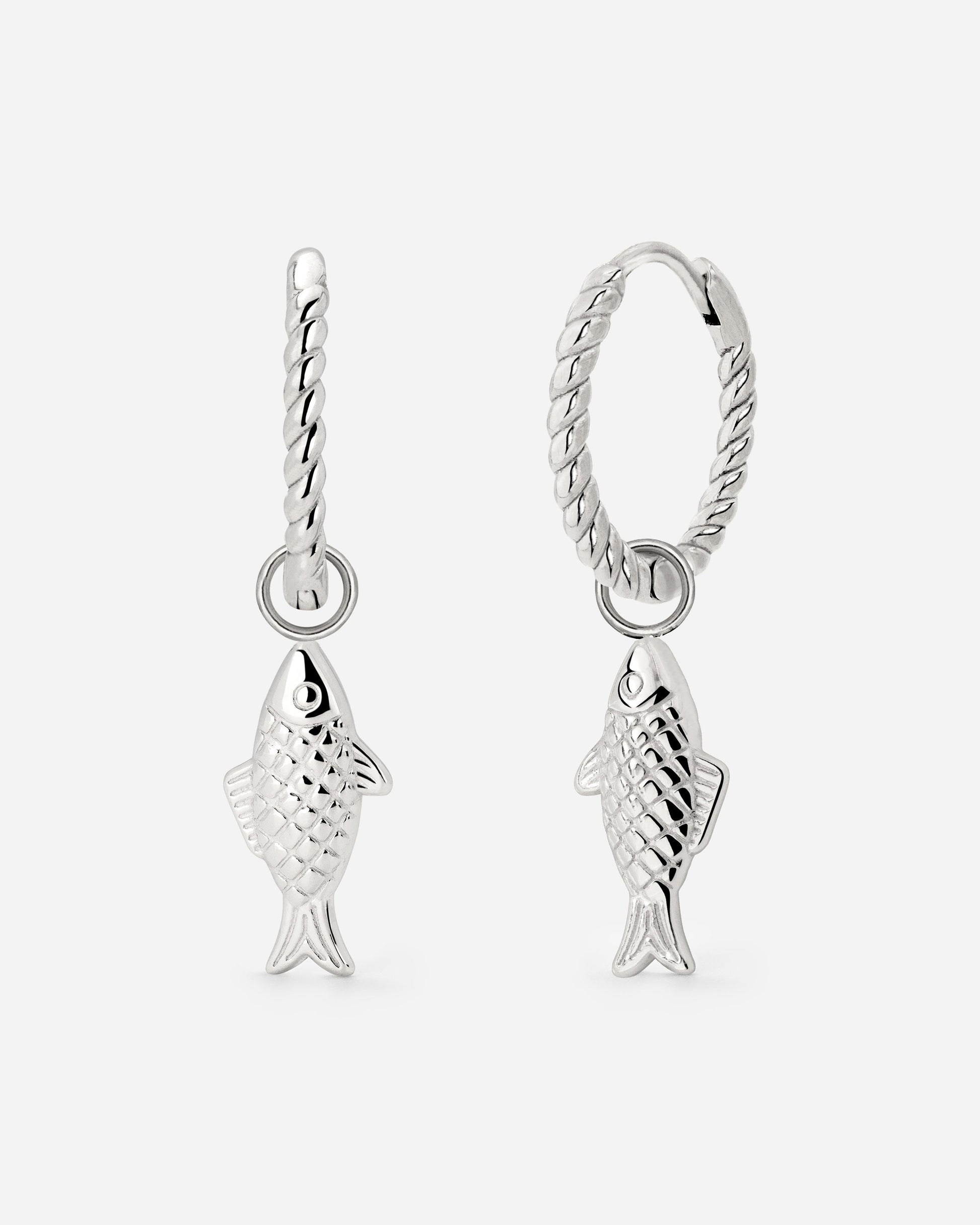 Pezito Twisted Hoop Set Small Argento