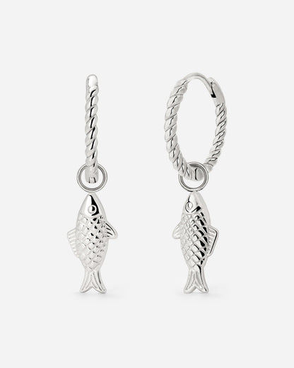 Pezito Twisted Hoop Set Small Argento