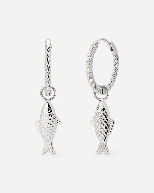 Pezito Twisted Hoop Set Small Argento