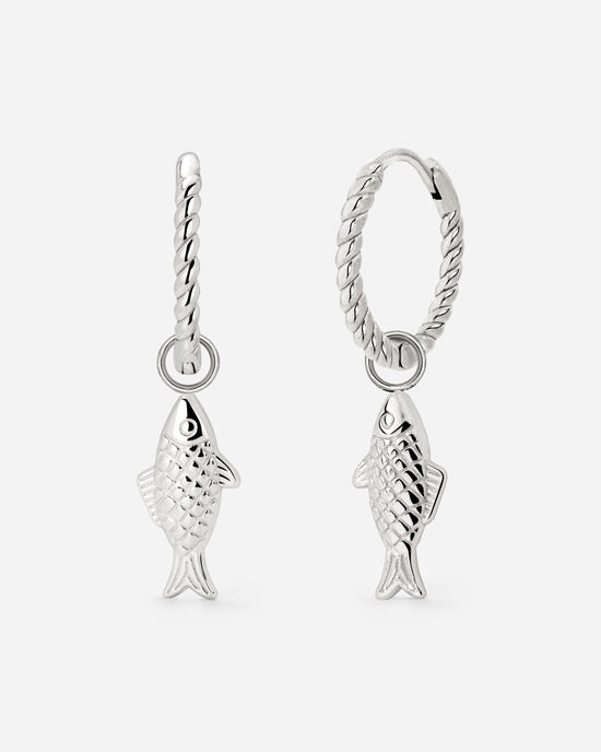 Pezito Twisted Hoop Set Small Argento