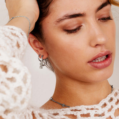 Sisterhood Bond Hoops Argento