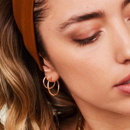 Clean Hoop Set Midi Oro Rosa