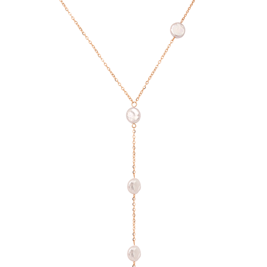 Timeless Pearl Y-Collana Oro Rosa