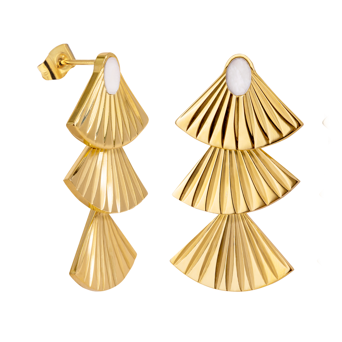 Triple Fan Orecchini Oro