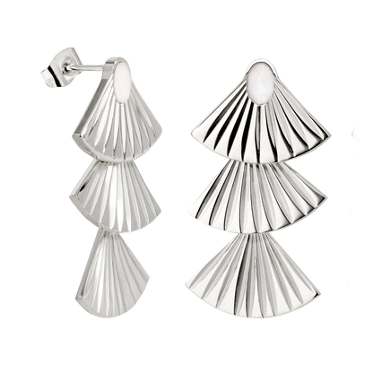 Triple Fan Orecchini Argento