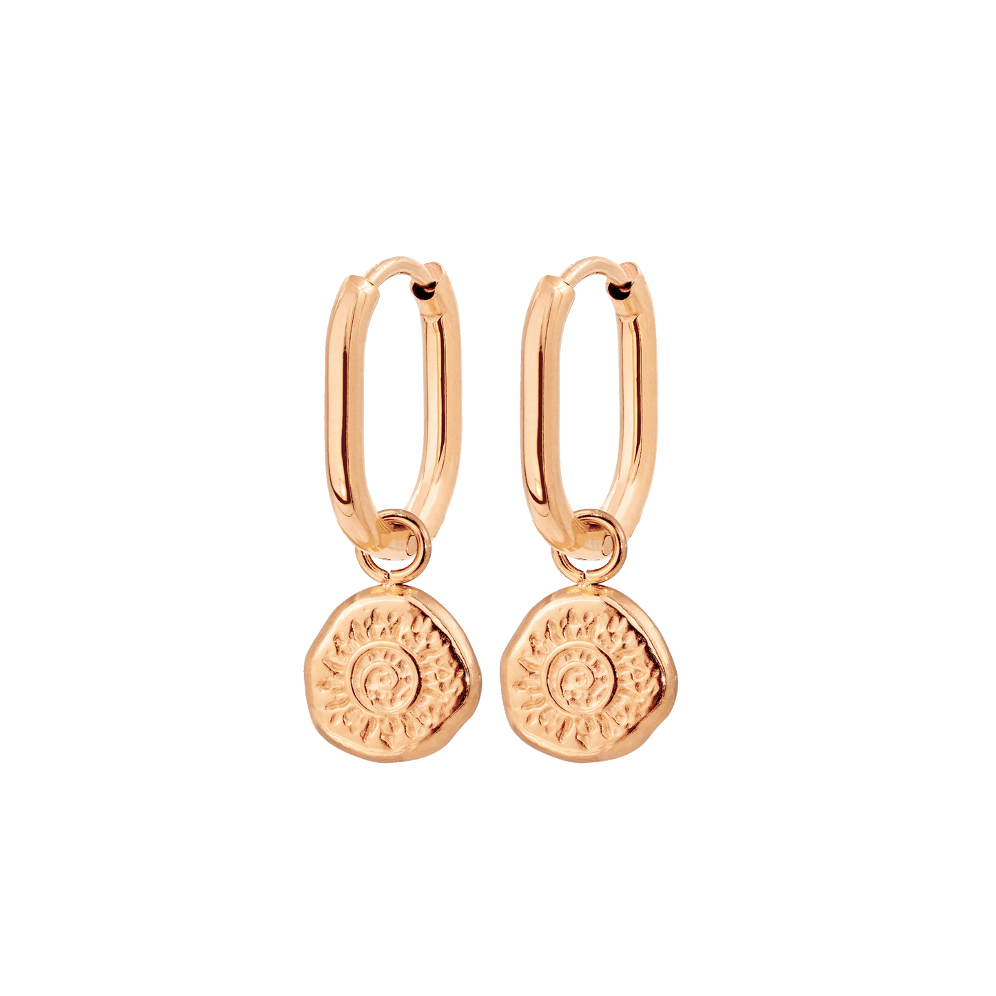 Sun Seeker Oval Hoop Set Baby Oro Rosa