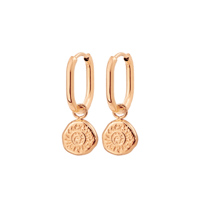 Sun Seeker Oval Hoop Set Baby Oro Rosa