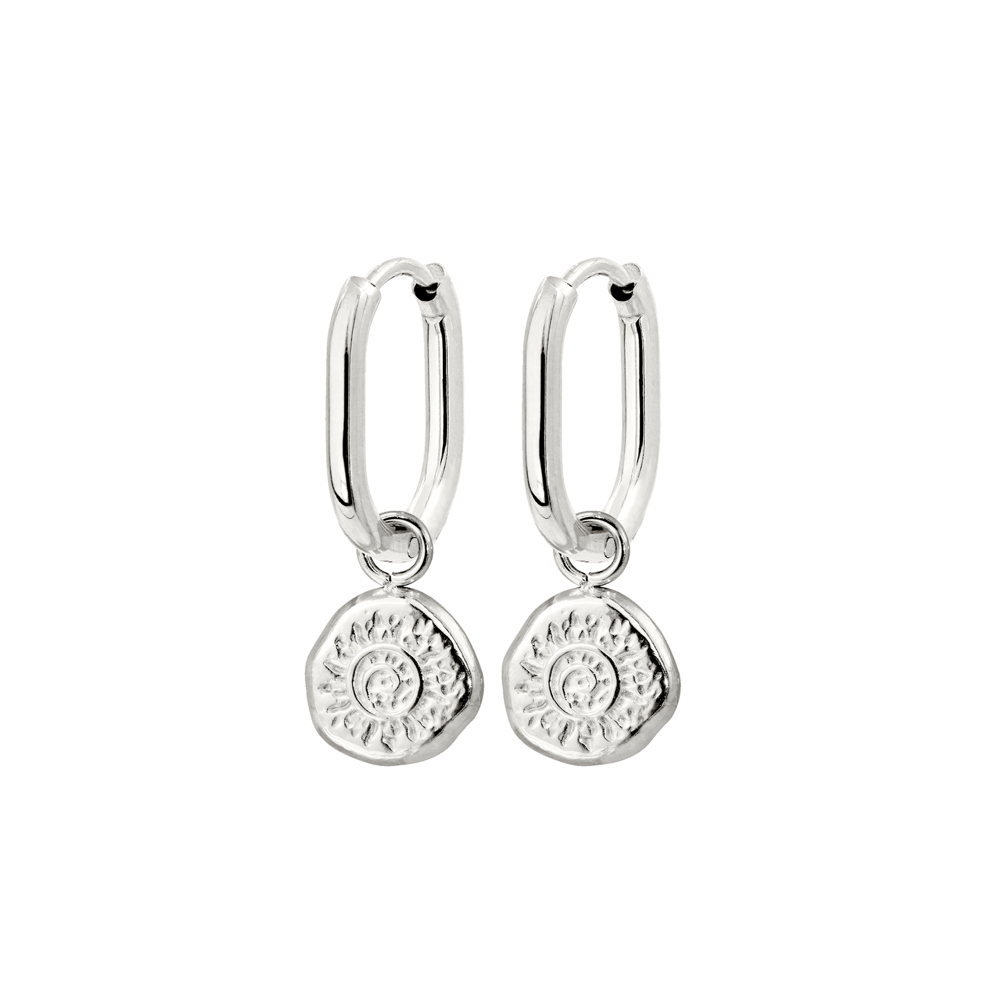 Sun Seeker Oval Hoop Set Baby Argento