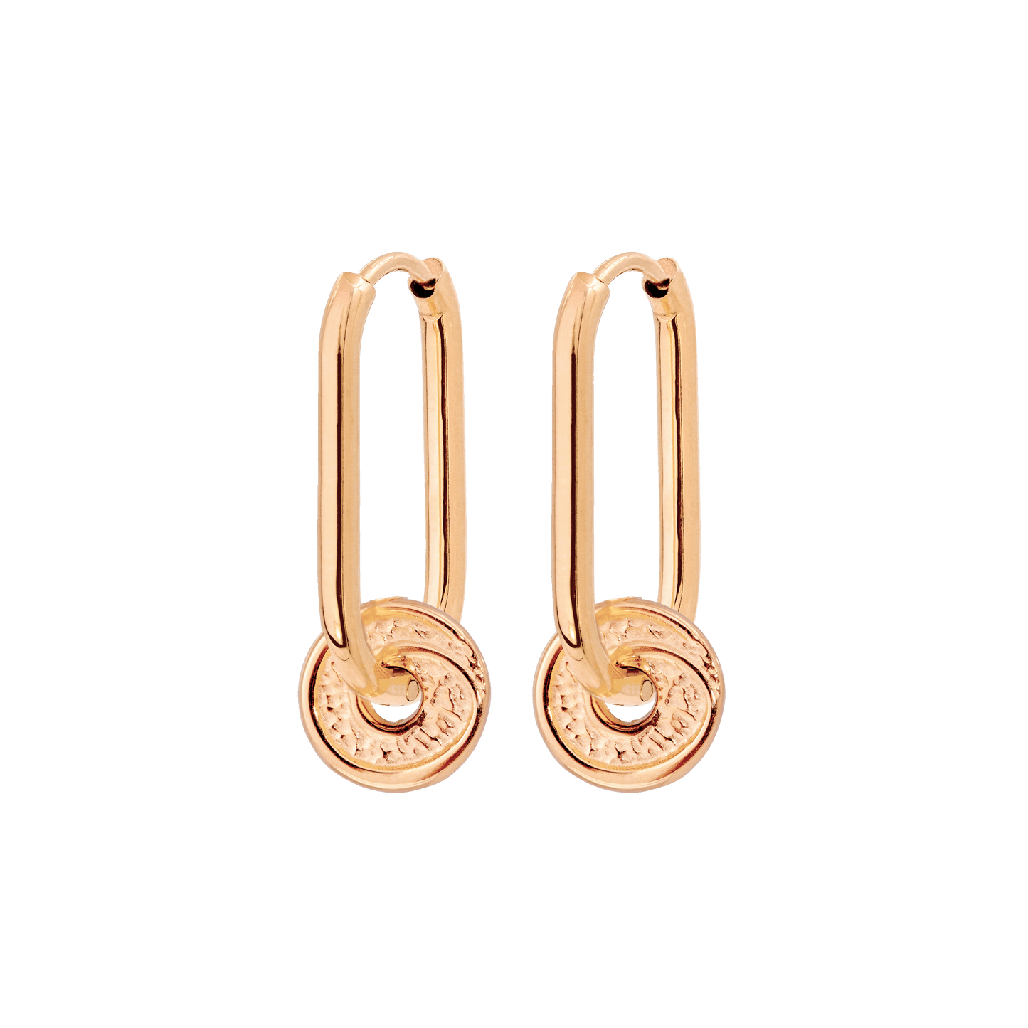 Swirl'n Oval Hoop Set Small Oro Rosa