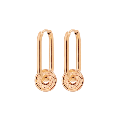 Swirl'n Oval Hoop Set Small Oro Rosa