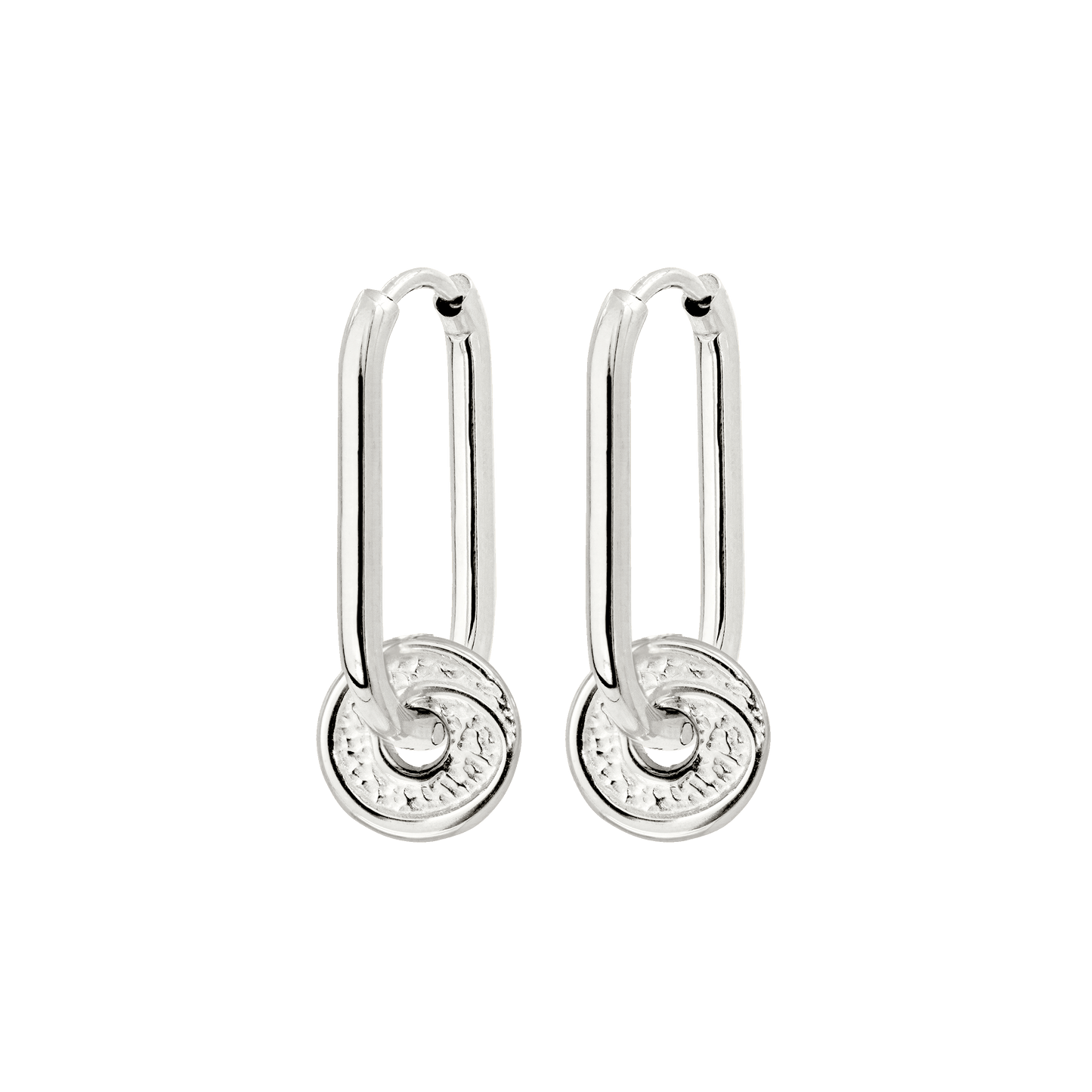 Swirl'n Oval Hoop Set Small Argento