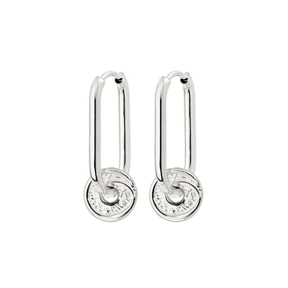Swirl'n Oval Hoop Set Small Argento