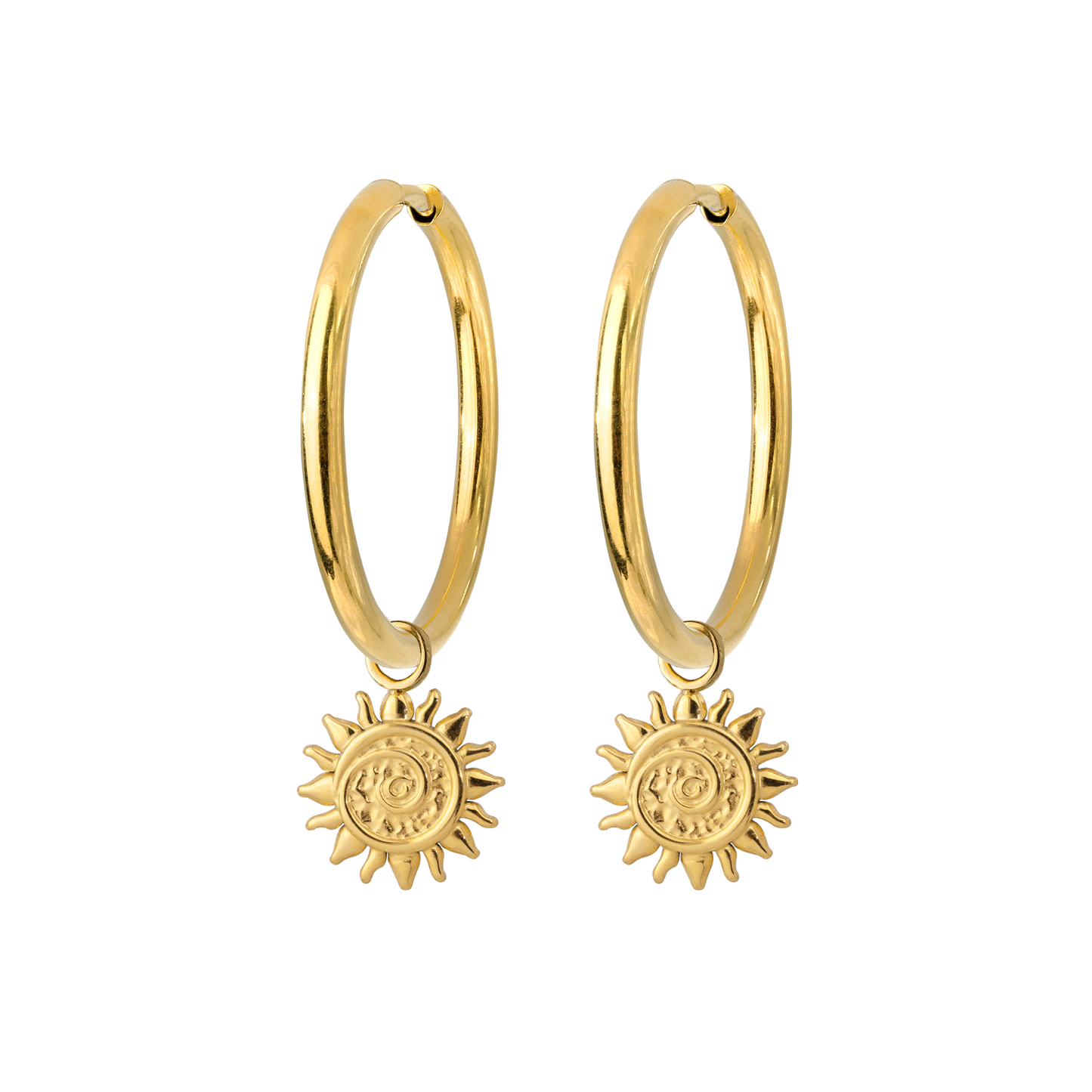 Sunny Swirl Hoop Set Large Oro