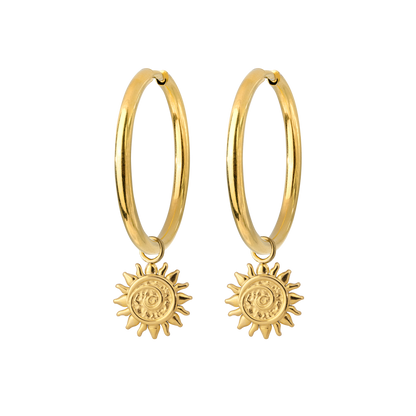 Sunny Swirl Hoop Set Large Oro