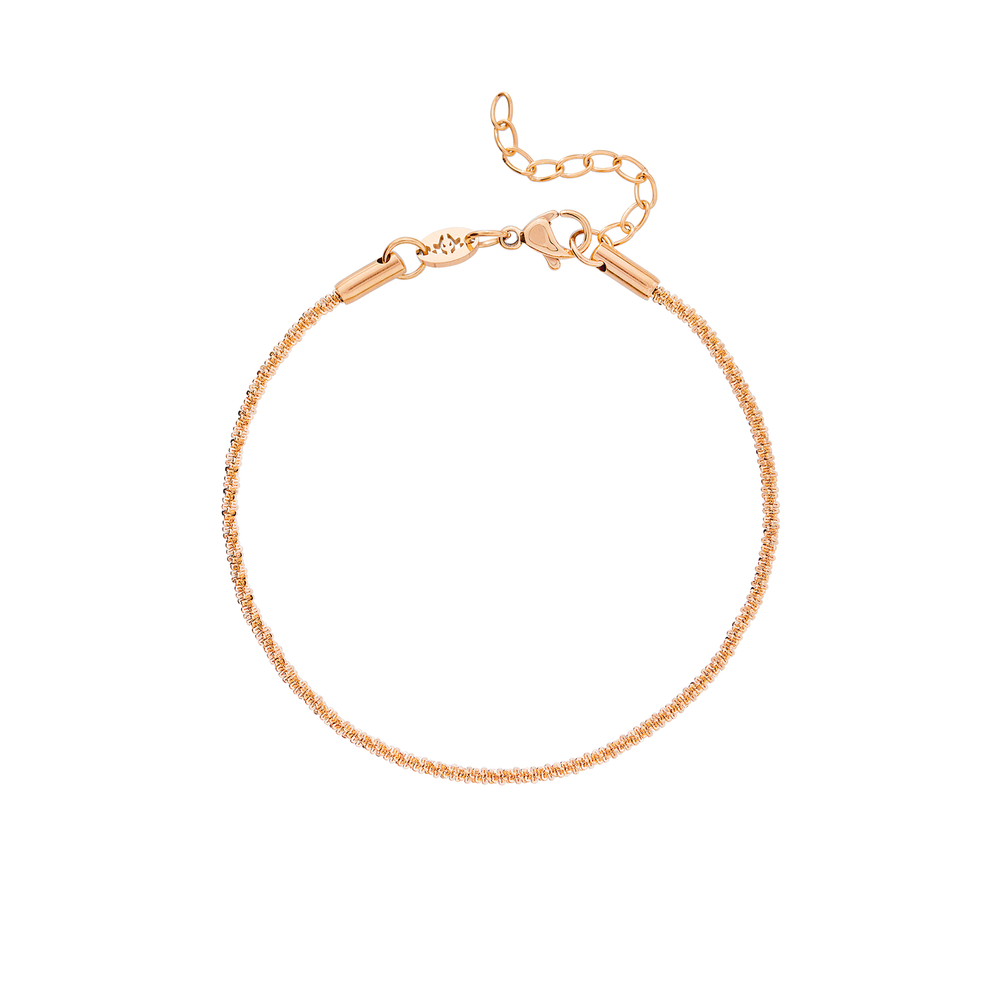 Criss Cross Chain Bracciale Oro Rosa
