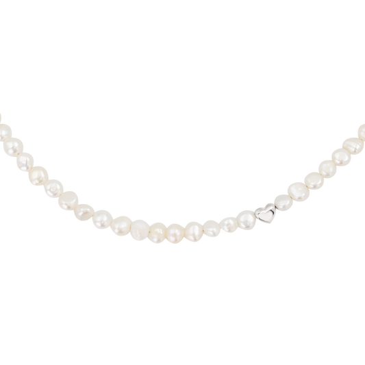 Retro Love Pearl Collana Argento