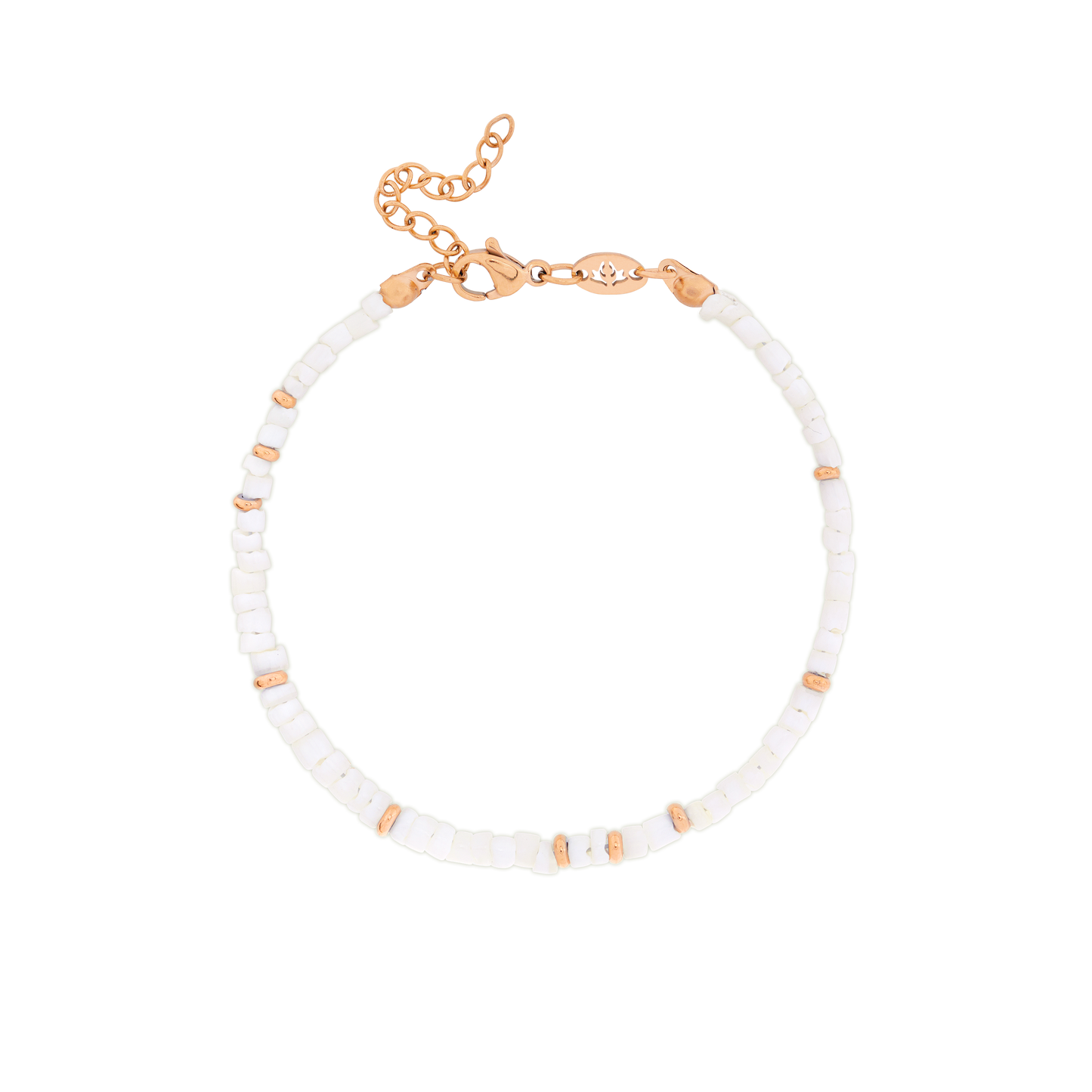 Puka Shell Bracciale Oro Rosa