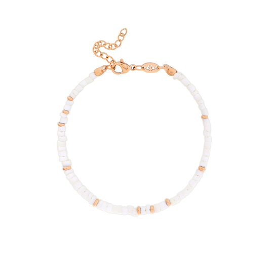 Puka Shell Bracciale Oro Rosa