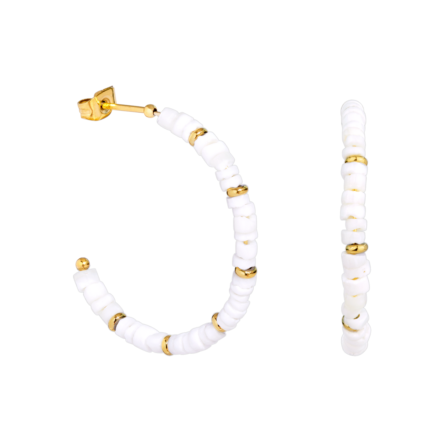 Puka Shell Hoop Orecchini Oro