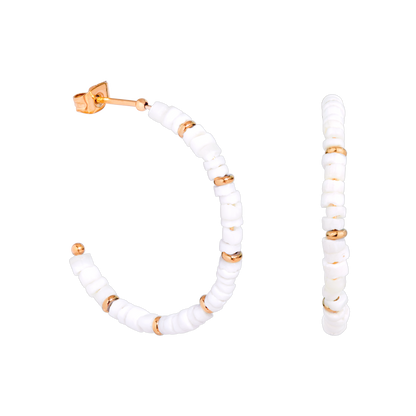 Puka Shell Hoop Orecchini Oro Rosa