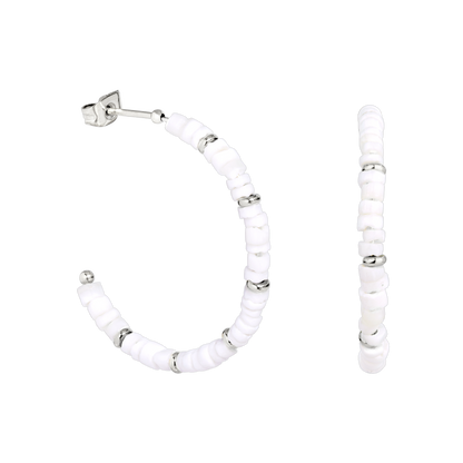 Puka Shell Hoop Orecchini Argento