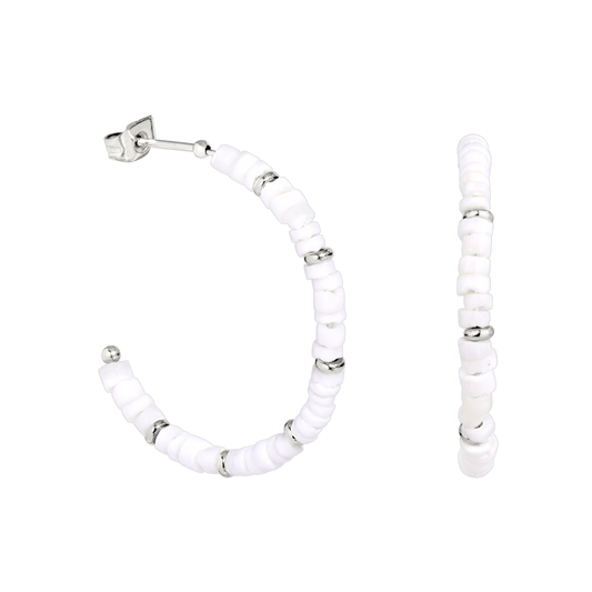 Puka Shell Hoop Orecchini Argento