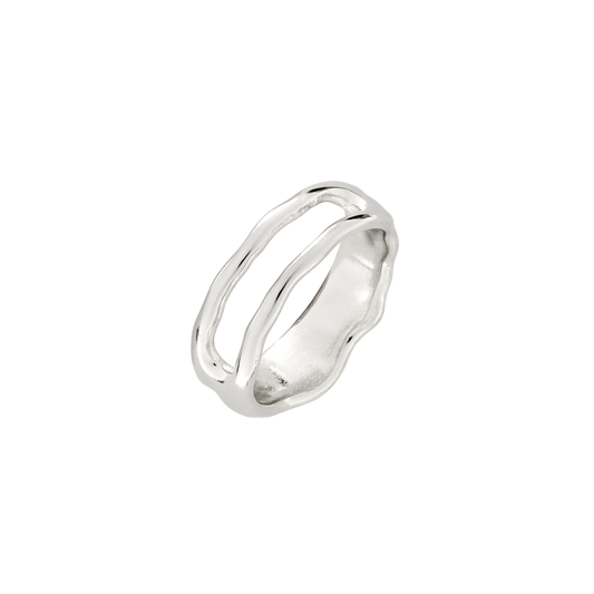 Flowing Gap Ring Argento