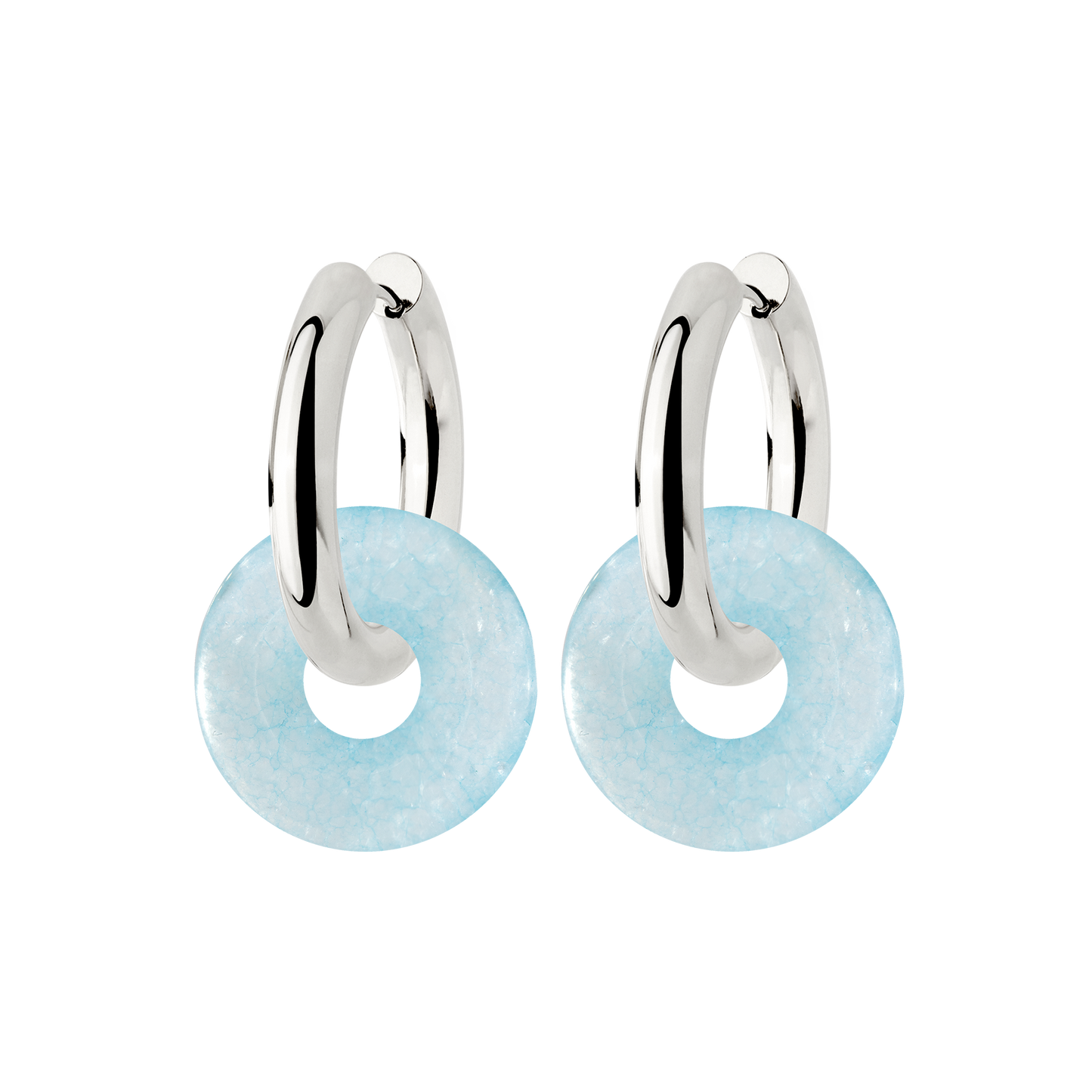 Chunky Into the Blue Donut Hoop Set Medium Argento