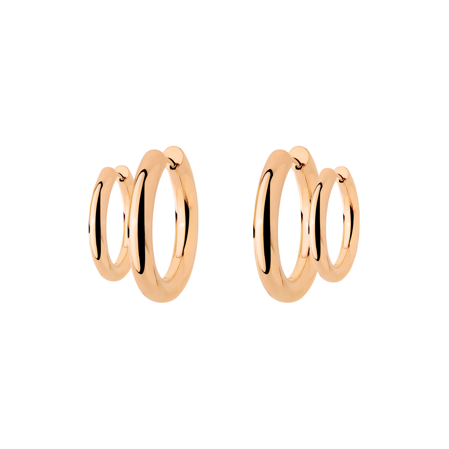 Chunky Lover Hoop Set Small Oro Rosa