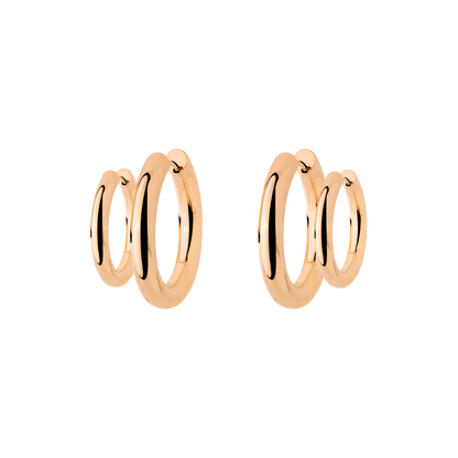 Chunky Lover Hoop Set Small Oro Rosa