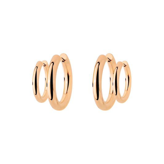 Chunky Lover Hoop Set Small Oro Rosa