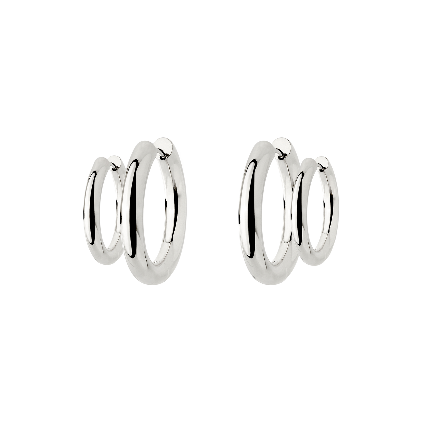 Chunky Lover Hoop Set Small Argento