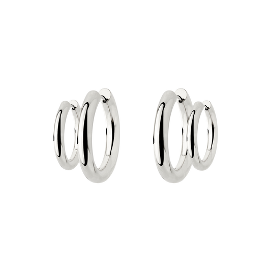 Chunky Lover Hoop Set Small Argento