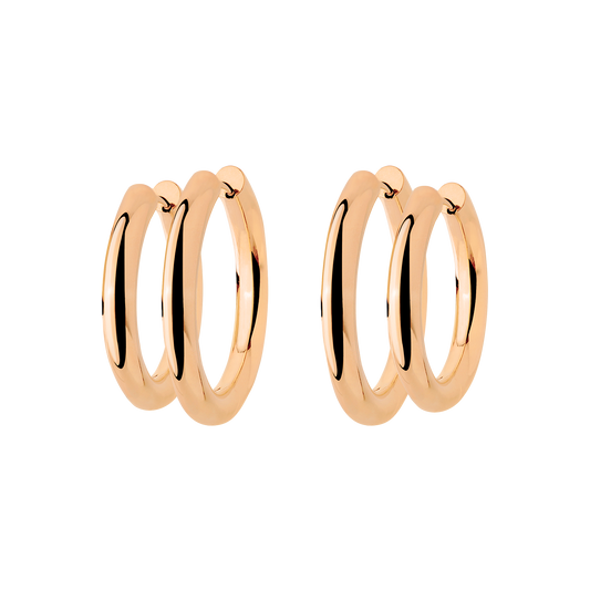 Chunky Lover Hoop Set Medium Oro Rosa