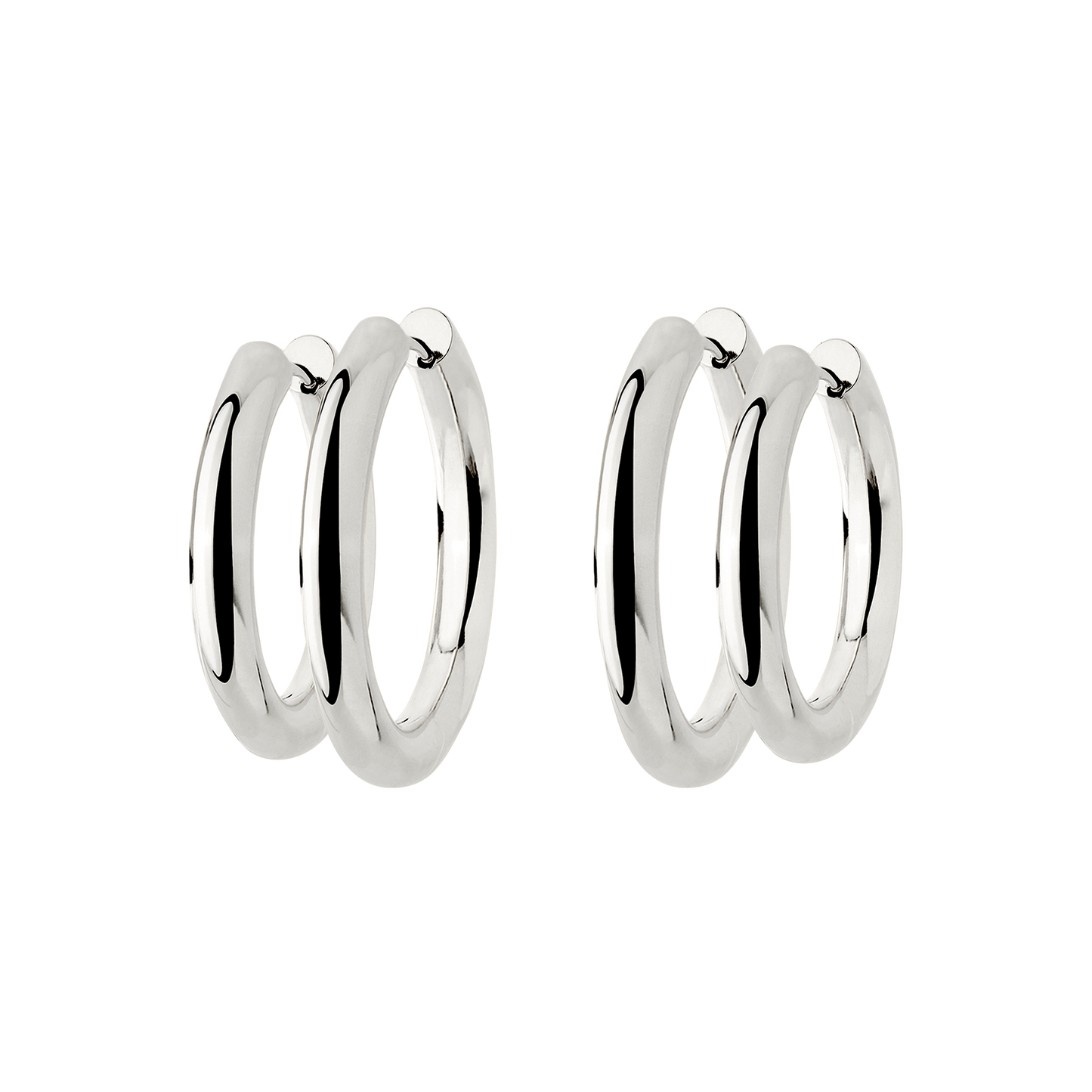Chunky Lover Hoop Set Medium Argento