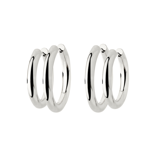 Chunky Lover Hoop Set Medium Argento