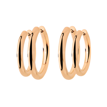 Chunky Lover Hoop Set Large Oro Rosa