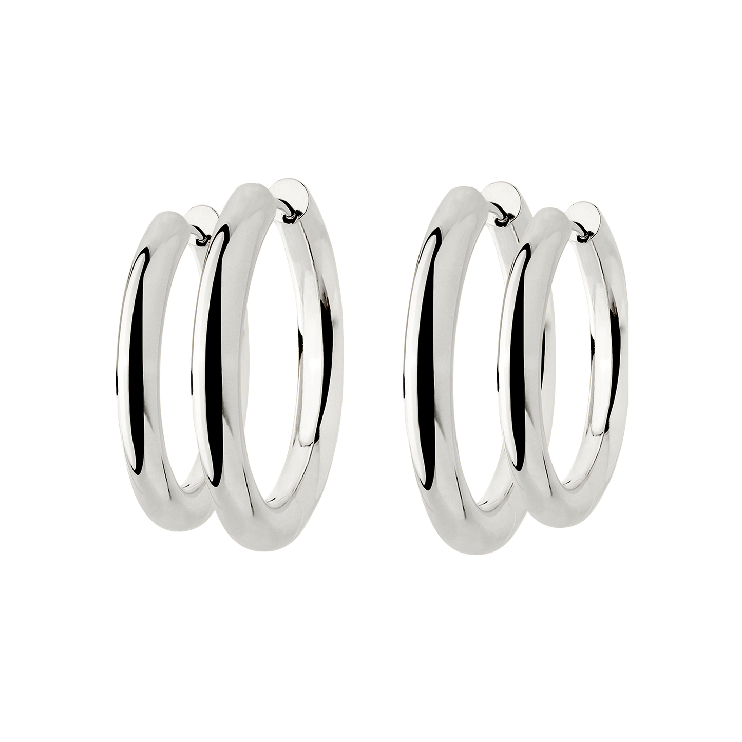 Chunky Lover Hoop Set Large Argento