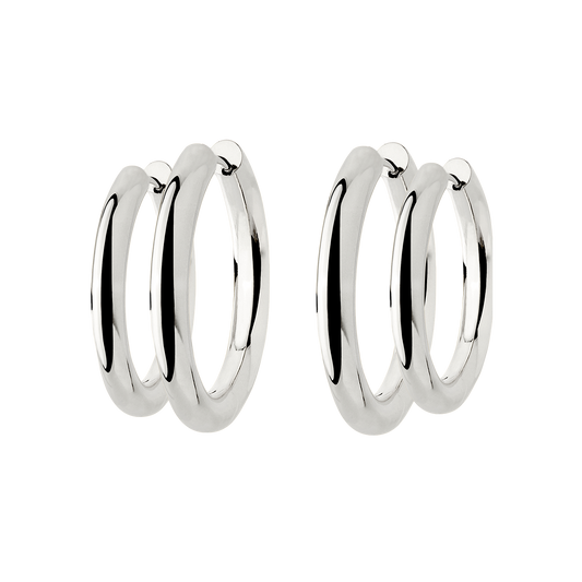 Chunky Lover Hoop Set Large Argento