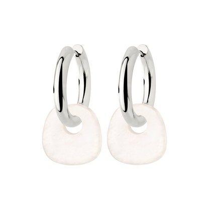 Chunky All White Hoop Set Medium Argento