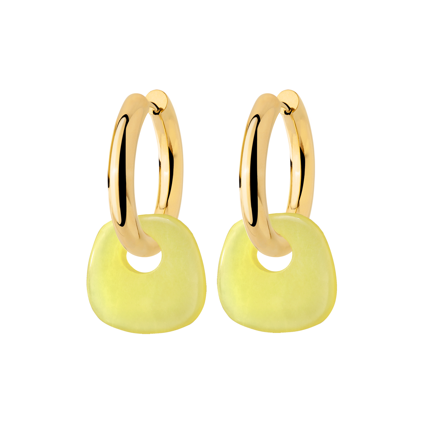 Chunky Lime Green Hoop Set Medium Oro