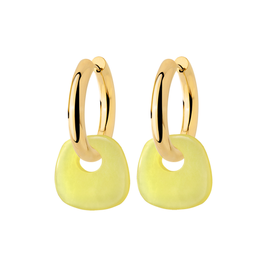 Chunky Lime Green Hoop Set Medium Oro