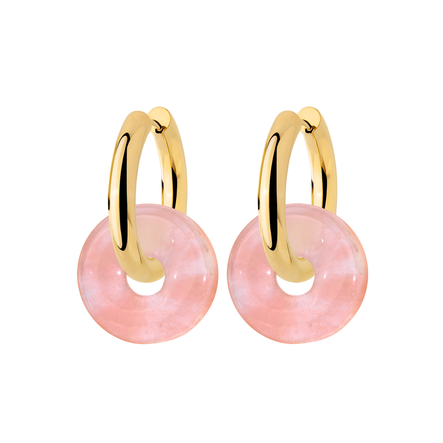 Chunky Peachy Donut Hoop Set Medium Oro