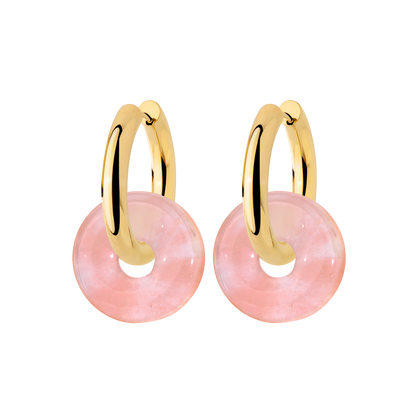 Chunky Peachy Donut Hoop Set Medium Oro