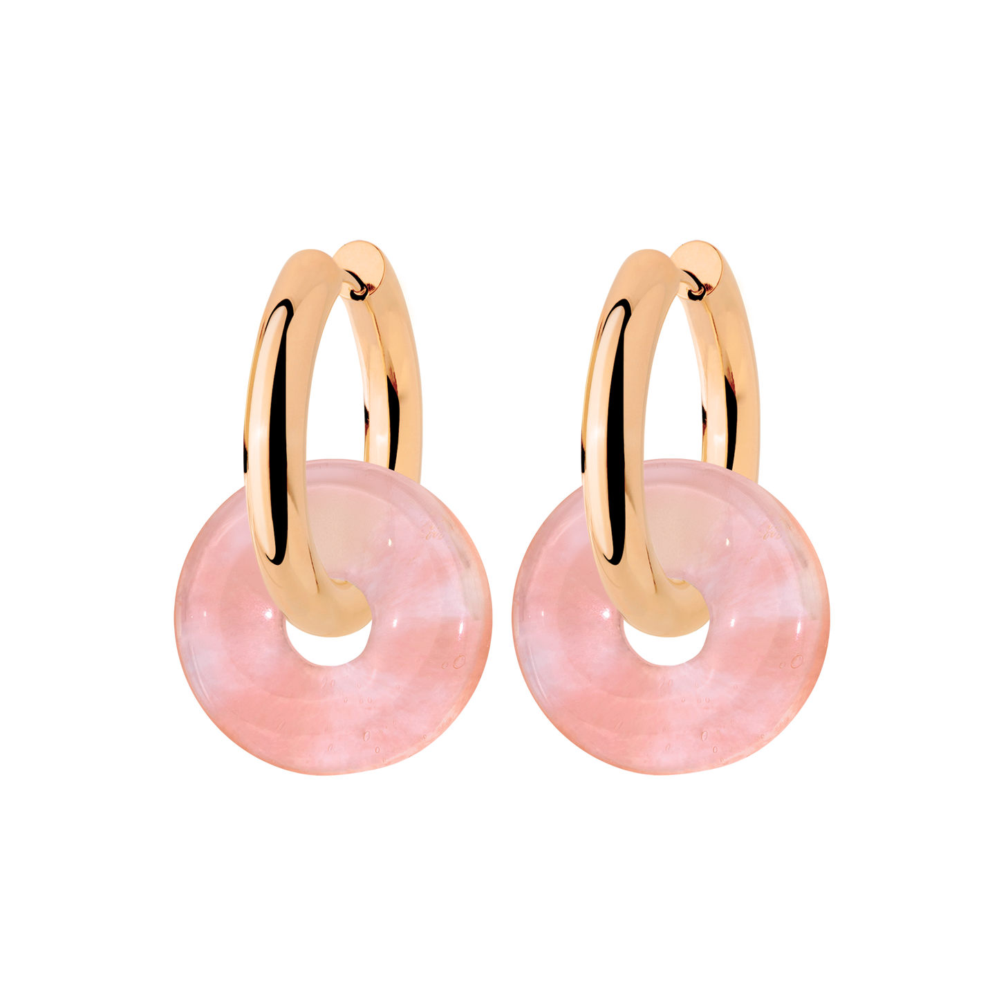 Chunky Peachy Donut Hoop Set Medium Oro Rosa