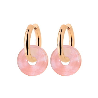 Chunky Peachy Donut Hoop Set Medium Oro Rosa