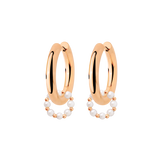 Chunky Pearl 'n' Beads Hoop Set Medium Oro Rosa