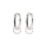 Chunky Pearl 'n' Beads Hoop Set Medium Argento